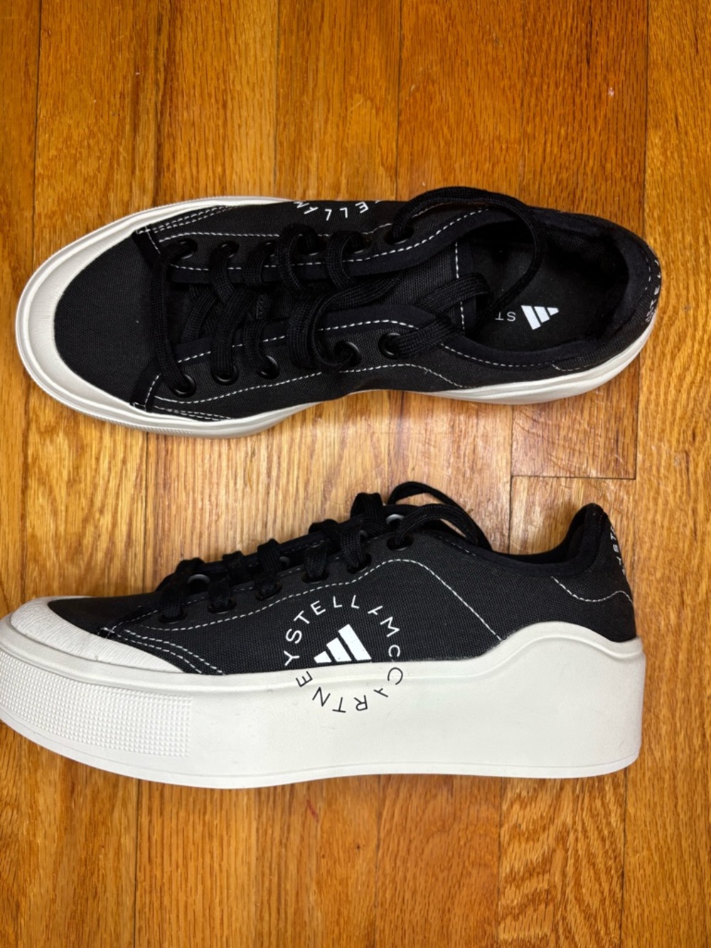 Brand New Adidas by Stella McCartney Black and White Sneakers